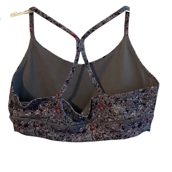 Reebok Girls Sports Bra NEW Grey Multicolor Fitted Stretch Racerback Large 10/12 - Picture 2 of 8